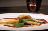 Früchte in Bierteig mit Biersabayon, Schoko-Bier-Sauce oder Kumquat-Bier-Sauce